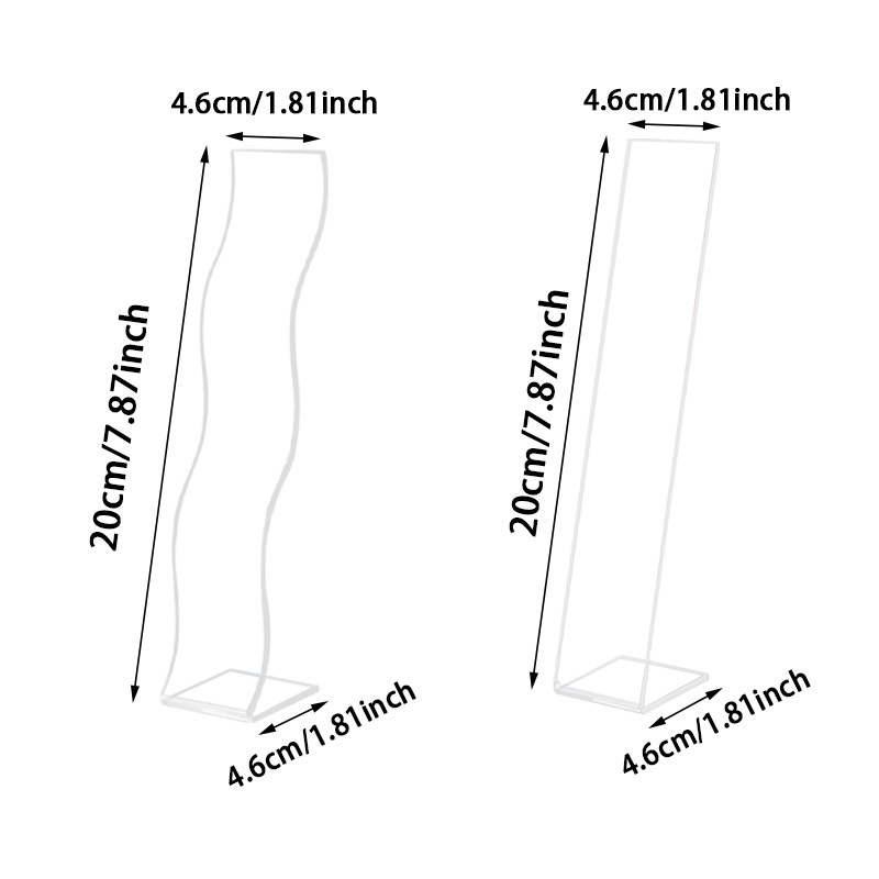 Akrilni L-tip držač nakita za kozmetični stol, 3D oblik, jedna razina, djevojački stil