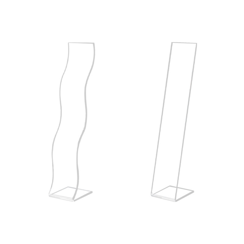 Akrilni L-tip držač nakita za kozmetični stol, 3D oblik, jedna razina, djevojački stil