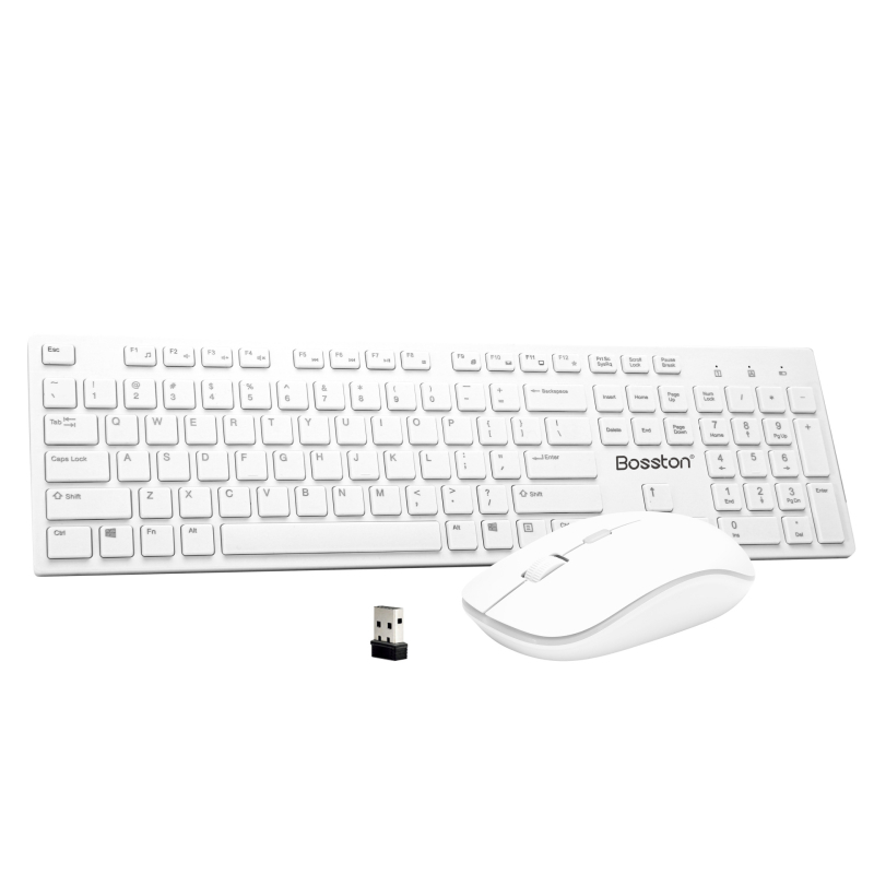 Vezeték nélküli billentyűzet és egér készlet, numerikus billentyűzet, 104 gomb, 2.4G vezeték nélküli kapcsolat, 1000 DPI