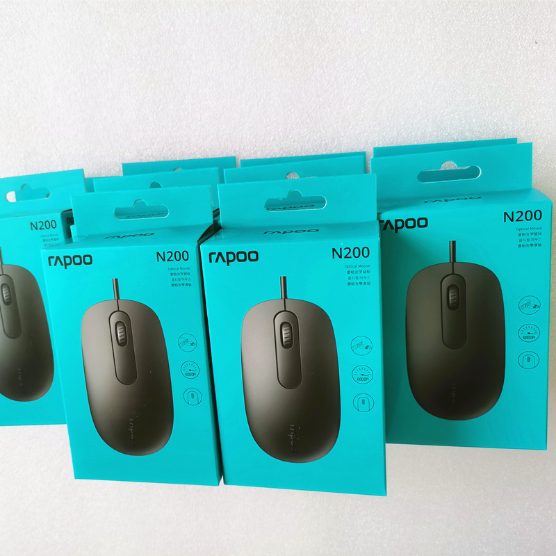 Rapoo N200 ενσύρματο οπτικό ποντίκι, USB διεπαφή, 1000dpi, 3 πλήκτρα, συμβατό με φορητό υπολογιστή