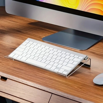 Skaidrus akrilo klaviatūros demonstravimo laikiklis, Z formos stalo laikiklis visoms klaviatūroms, be montavimo, RMDA