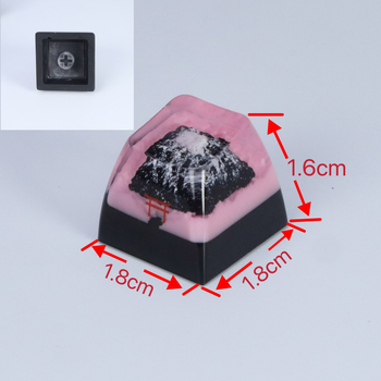 Capac ABS personalizat pentru tastatură mecanică Cross-Axis — transparent, motiv Snow Mountain Cherry Blossom, 2 g, capac de tastă unic