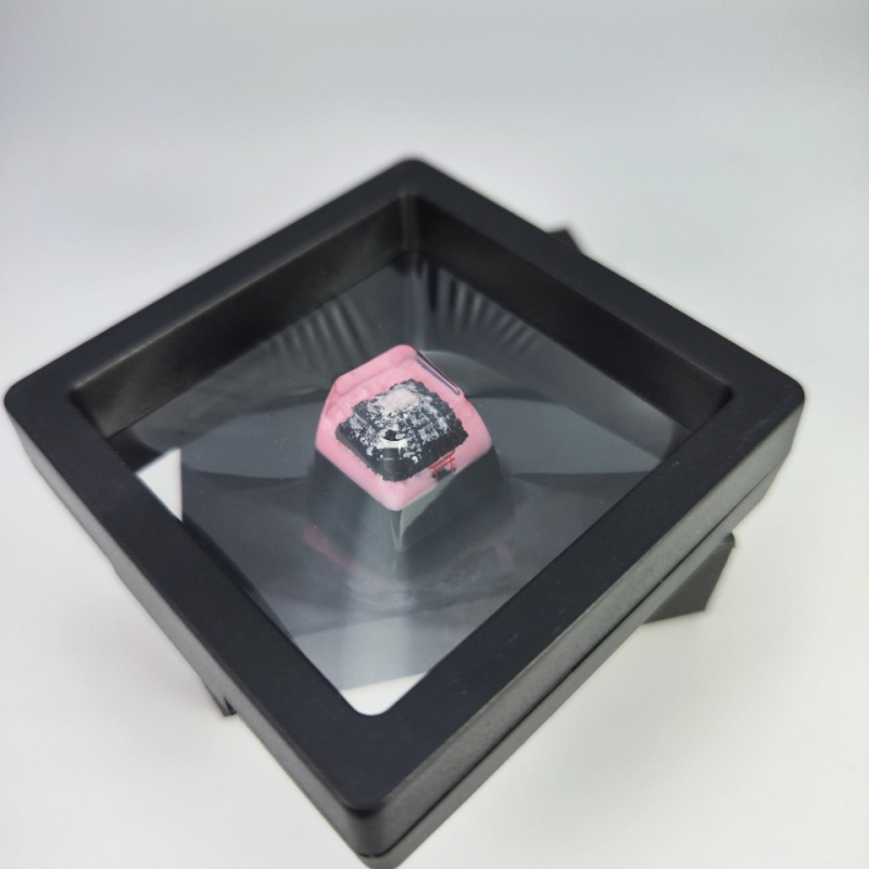 Capac ABS personalizat pentru tastatură mecanică Cross-Axis — transparent, motiv Snow Mountain Cherry Blossom, 2 g, capac de tastă unic