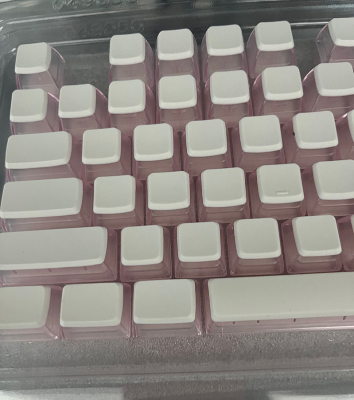 Material pentru capace de taste PBT, injecție bi-color, transparent pe toate cele patru laturi, potrivit pentru sublimare