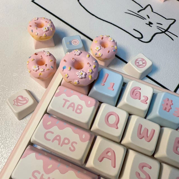 Προσαρμοσμένα καλύμματα πλήκτρων, προφίλ XDA ύψους, σχέδιο καρτούν με φιόγκο, εκτύπωση με σουμπλιμάτσιον, για κανονικά και μηχανικά πληκτρολόγια