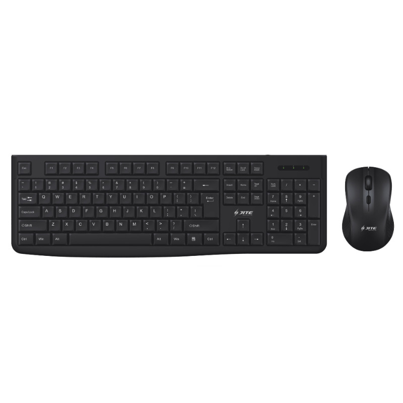 Jite KM-20 безжичен комплект клавиатура и мишка, 2.4G връзка, ергономичен дизайн, 1000dpi