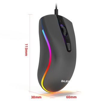 BAJEAL D1 laidinė žaidimų pelė USB, 1600 DPI, 4 mygtukai, ergonomiškas dizainas