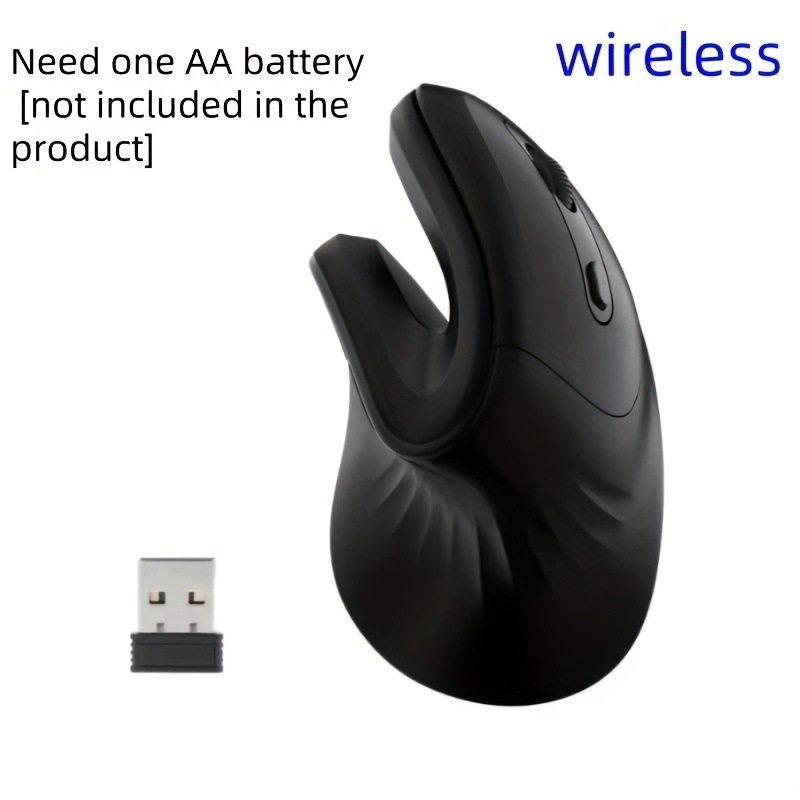 Ergonomiška vertikalioji tylioji pelė, laidinė + belaidė 2,4 GHz, PS/2 sąsaja, 1600 DPI, 4 mygtukai