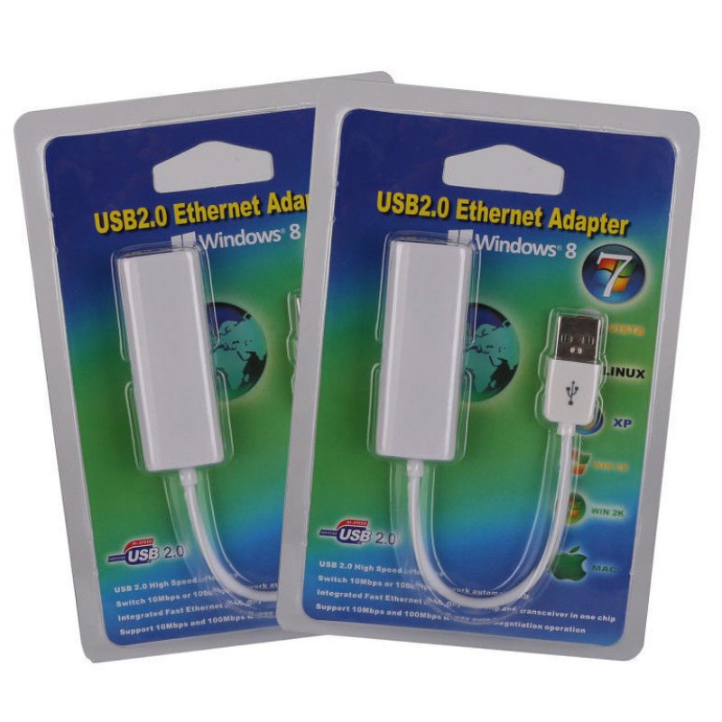 USB Ethernet adapteris (RJ-45), 10/100 Mbps, USB 2.0, plug‑and‑play, išorinė USB kortelė