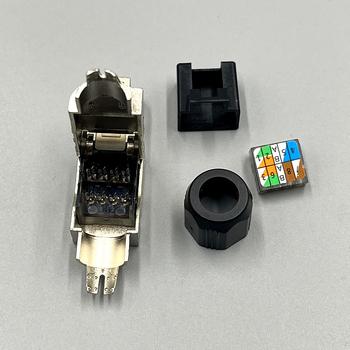 Kristāla RJ45 savienotājs ar aizsardzību Cat6A/7/8 — uzstādīšana bez instrumentiem, datoru tīklam