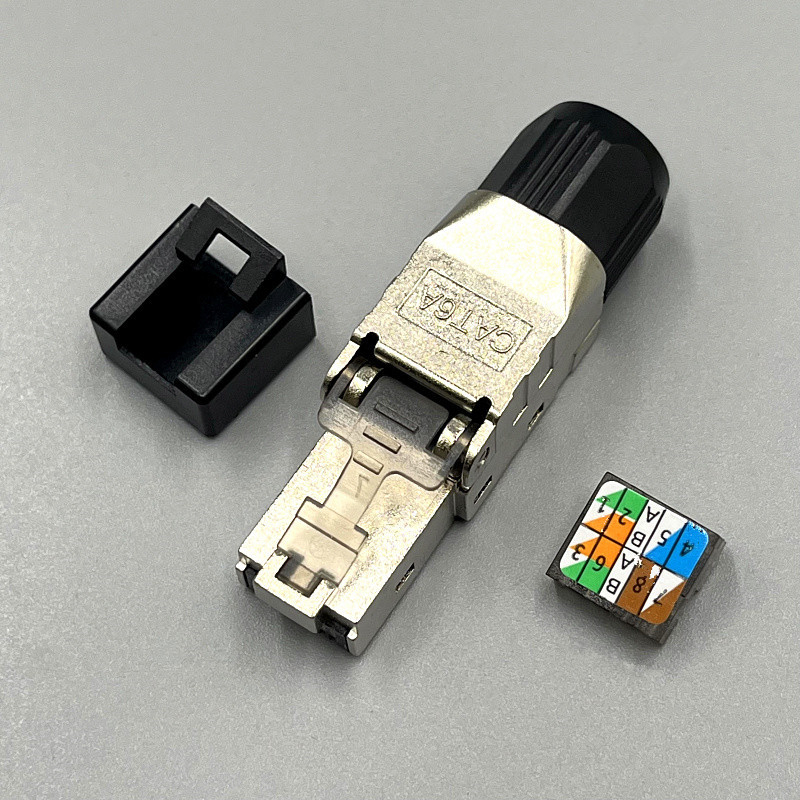 Kristāla RJ45 savienotājs ar aizsardzību Cat6A/7/8 — uzstādīšana bez instrumentiem, datoru tīklam