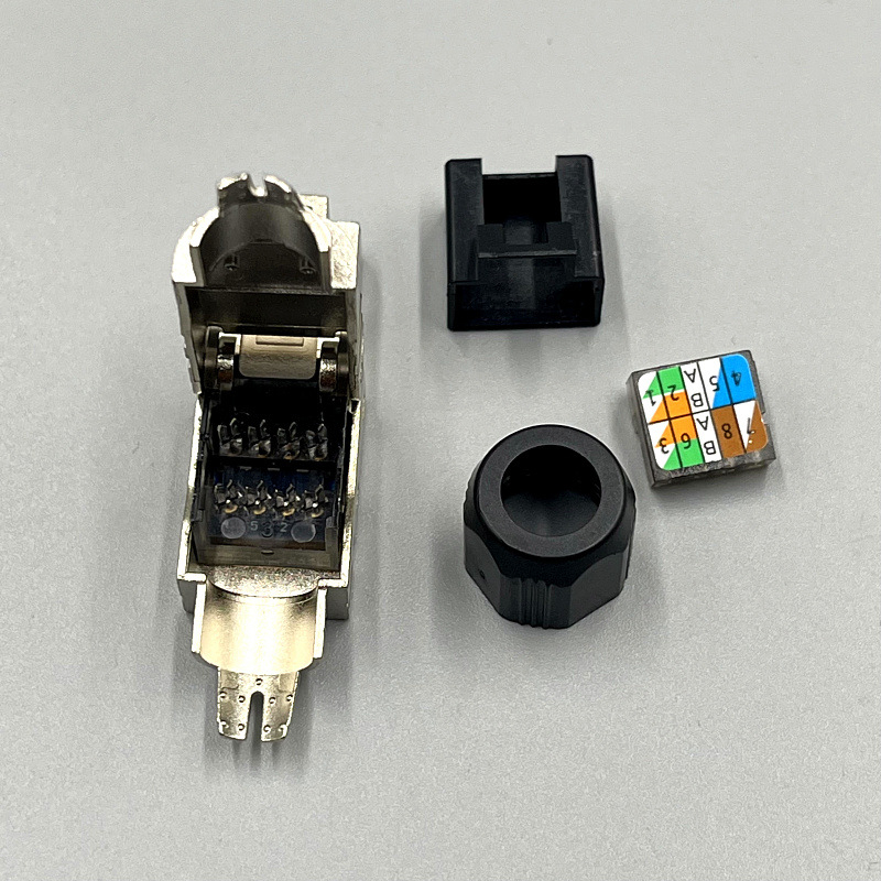 Kristāla RJ45 savienotājs ar aizsardzību Cat6A/7/8 — uzstādīšana bez instrumentiem, datoru tīklam