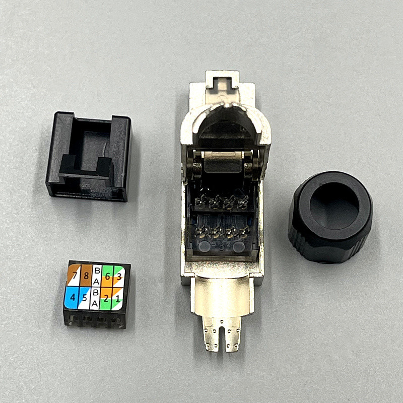 Kristāla RJ45 savienotājs ar aizsardzību Cat6A/7/8 — uzstādīšana bez instrumentiem, datoru tīklam