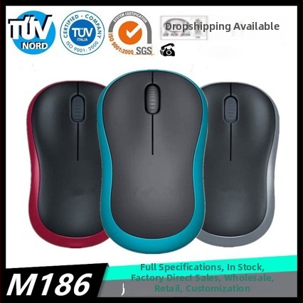 Juhtmevaba hiir M185/M186, ergonoomiline disain mängimiseks, kontoriks ja koduseks kasutamiseks, ühilduv lauaarvuti ja sülearvutiga