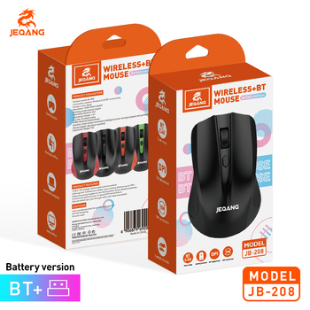 JEQANG JB-208 безжична безшумна мишка за бизнес и офис, 4 бутона, ергономична, DPI с регулируема настройка, Plug-and-Play