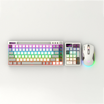 K84 Безжичен комплект клавиатура и мишка с Bluetooth, механични превключватели, RGB подсветка, Plug-and-Play