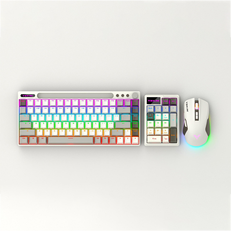 K84 Безжичен комплект клавиатура и мишка с Bluetooth, механични превключватели, RGB подсветка, Plug-and-Play