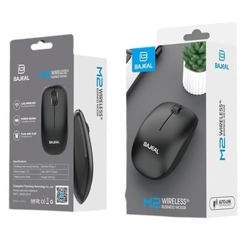 Bajeal M2 безжична мишка за бизнес — 3 бутона, 2.4G USB, 1000 dpi, Plug-and-Play, ергономична
