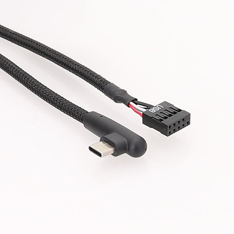 USB 9-pinski kabel Type-C s 90° kutem, opleteni podatkovni kabel za matičnu ploču