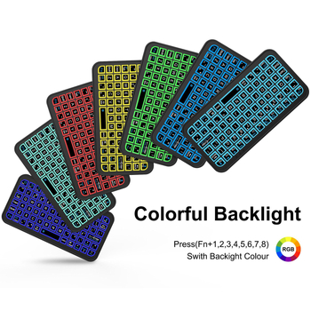 Mini tastatură Bluetooth cu iluminare de fundal, încărcare Type-C, design portabil și ergonomic