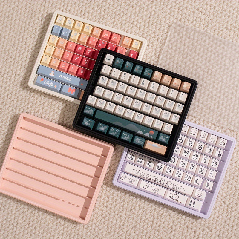 ABS keycap tároló- és kiállító doboz, porálló, több rétegű, kapacitás 130–140 keycaps