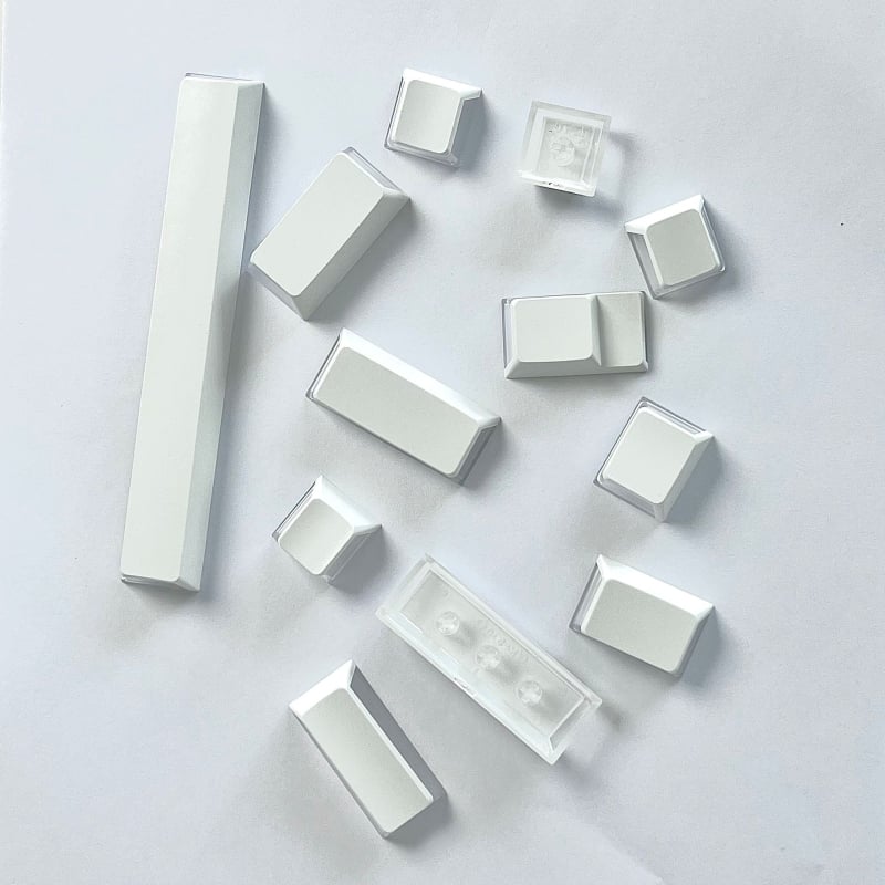 Keycaps pentru tastatură mecanică – Material PBT, Înălțime OEM, Transparent din trei laturi, Fără etichete, Sublimație