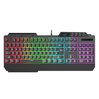 Tastatură de gaming cu cablu USB, 87 de taste, iluminare RGB, cu suport pentru încheieturi