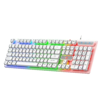 Tastatură mecanică cu iluminare RGB, conectare USB cablată, 98+ taste, compatibilitate universală