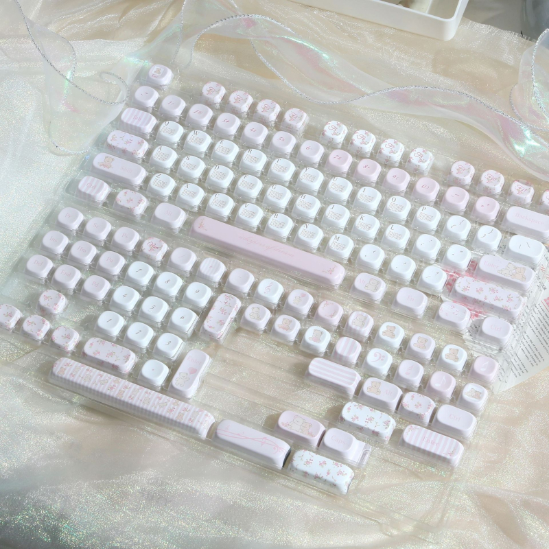PBT клавишна капачка Little Bear Flower със сублимация — OEM обработка