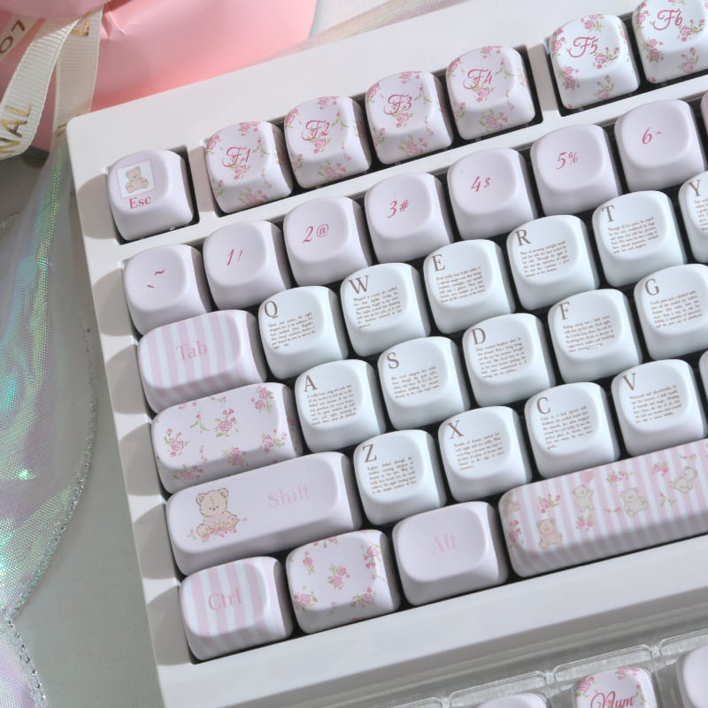 PBT клавишна капачка Little Bear Flower със сублимация — OEM обработка
