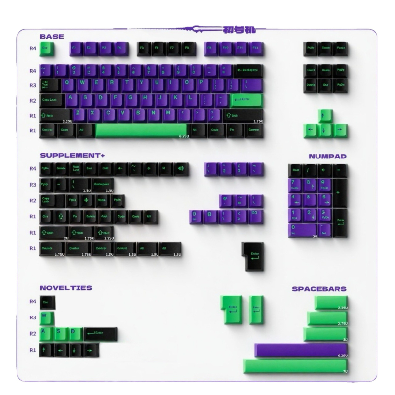 Set keycap za mehaničku tipkovnicu (PBT, dvobojno lijevanje, originalna tvornica, kompletan set)
