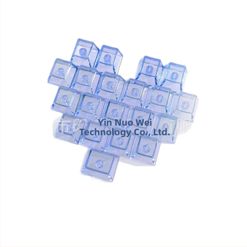 Širdies formos permatomi klavišų gaubteliai mechaninei klaviatūrai, 21 klavišas, be graviravimo, standartiniams MX jungikliams