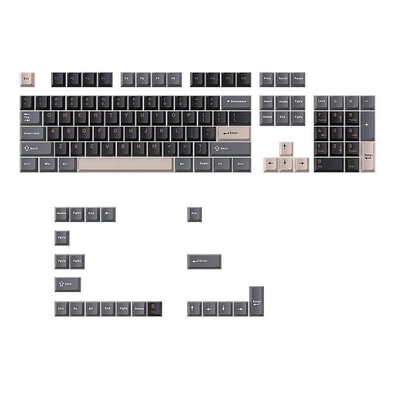 Механични клавиатурни keycaps – PBT, сет от три части, общо предназначение, 260 g