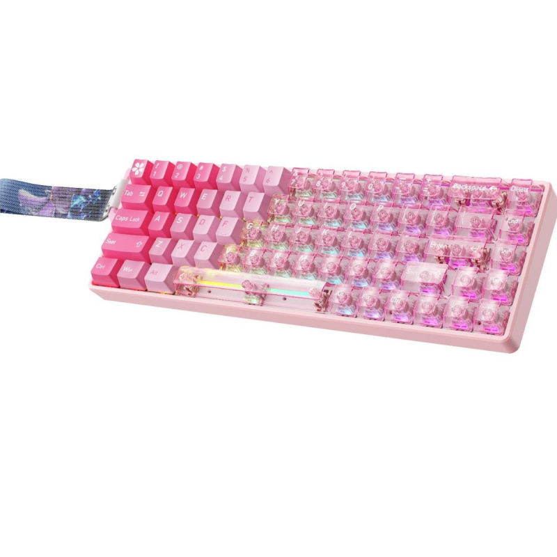 Vezeték nélküli mechanikus billentyűzet készlet három módban kapcsolódással, zöld kapcsolók, ABS ház, vízálló