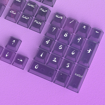 Пластмасов комплект клавиш за универсална механична клавиатура, иридесцентен мъглив звезден дизайн, модел Symphony of Mist, 119‑ключове малък пълен комплект, тегло 320 g