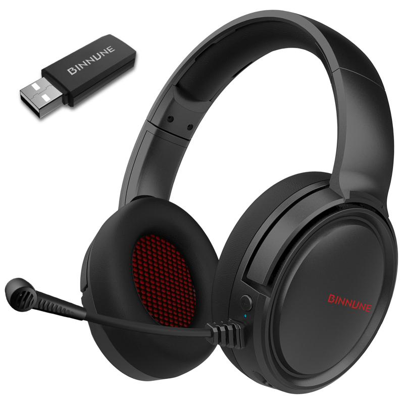 Bw02 Belaidės žaidimų ausinės su dvigubu režimu 2.4G/Bluetooth, 50 mm garsiakalbiai, dažnių diapazonas 20–20000 Hz, suderinamos su PS4/Xbox