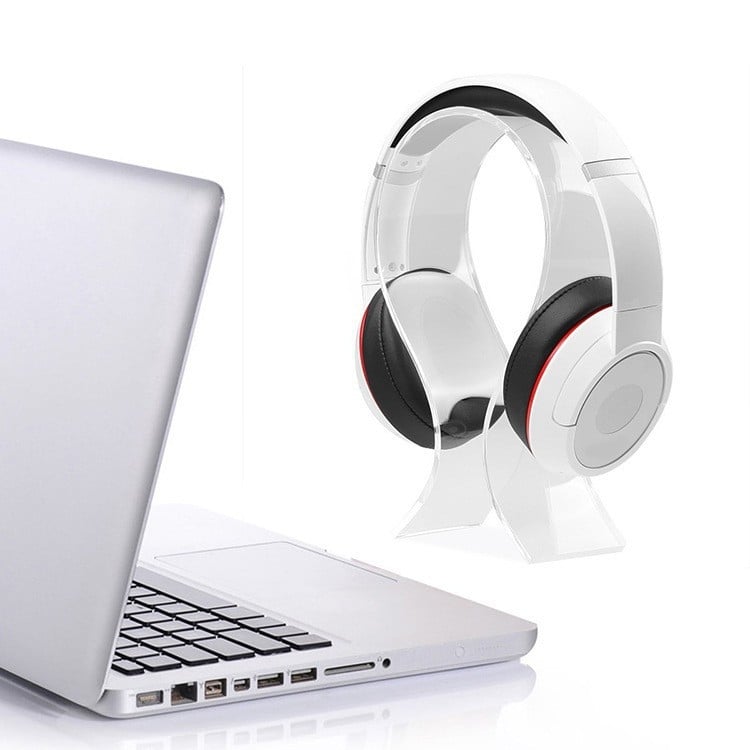 Suport pentru căști de birou, transparent din acrilic, Model 0001