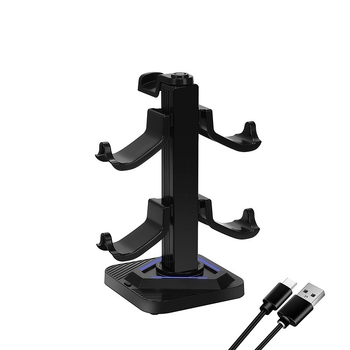 Stand universal de depozitare pentru controllere și căști cu cârlig — Model SY-XSX-218, ABS, interfață USB, lumini decorative, compatibil cu controllere PS5/PS4/PS3/Xbox/Switch