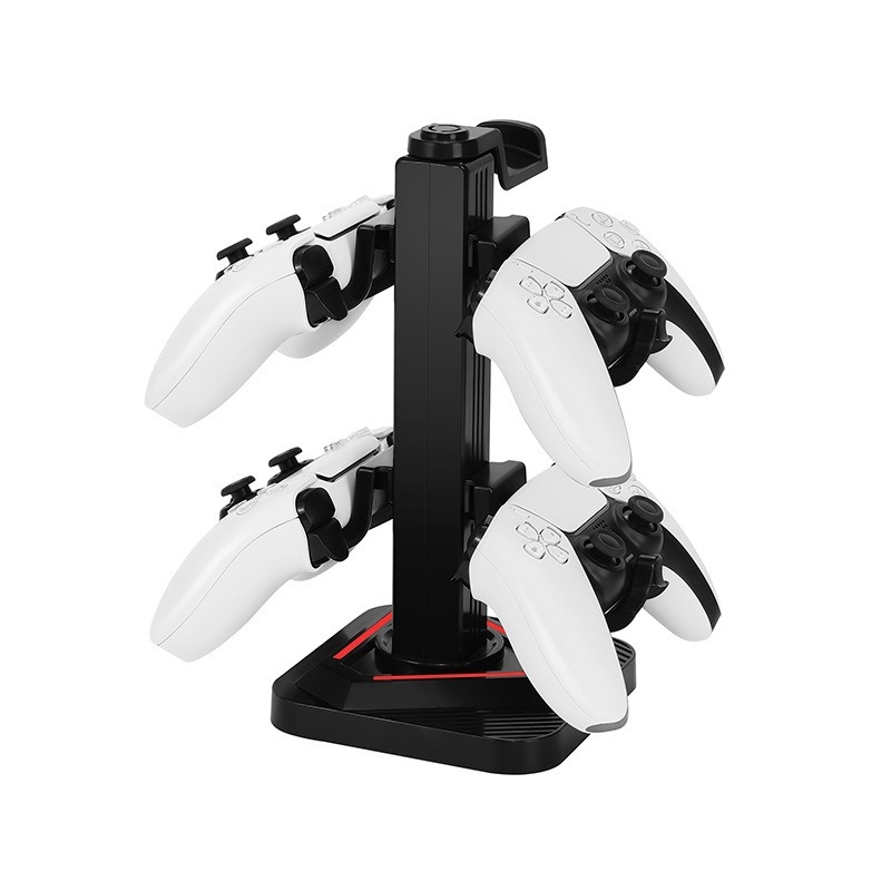 Stand universal de depozitare pentru controllere și căști cu cârlig — Model SY-XSX-218, ABS, interfață USB, lumini decorative, compatibil cu controllere PS5/PS4/PS3/Xbox/Switch