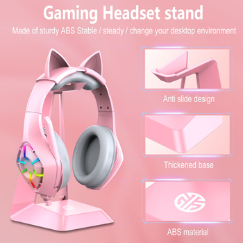 Datoru galvasaustiņu statīvs ar noņemamu stiprinājumu, modelis G501, silikons, izmēri 8×10×27 cm, svars 270 g