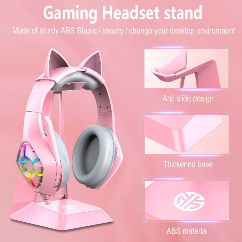 Datoru galvasaustiņu statīvs ar noņemamu stiprinājumu, modelis G501, silikons, izmēri 8×10×27 cm, svars 270 g