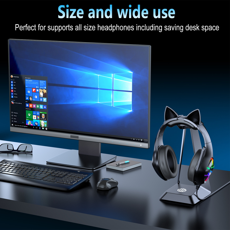 Datoru galvasaustiņu statīvs ar noņemamu stiprinājumu, modelis G501, silikons, izmēri 8×10×27 cm, svars 270 g