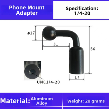 Galda statīvs ar 1/4 collas elkoņa adapteri mobilajiem tālruņiem, planšetdatoriem un austiņām