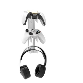 Akrilni zidni stalak za slušalice i game kontrolere, s 3 etaže