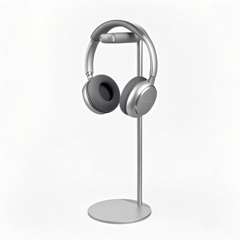 Pilnībā alumīnija austiņu statīvs darbam uz galda; bez urbšanas; svars 190 g; modelis: metāla austiņu statīvs.