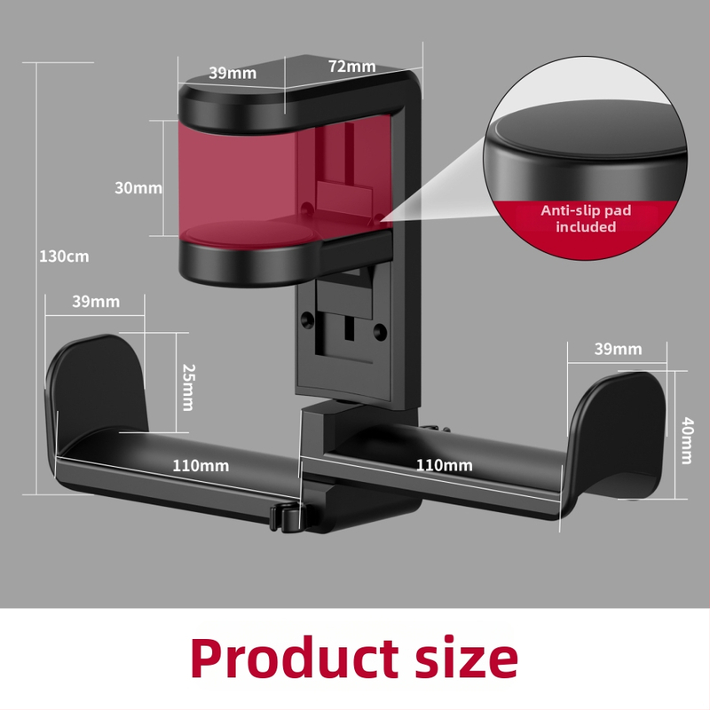 Datora galda statīvs ausu klausāmām ar klipu pie galda malas, 360° rotējošs, alumīnija sakausējums + silikons, Modelis A012