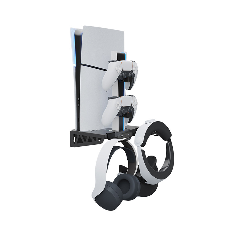 IPLAY HBP-545 PS5 Slim/Pro Suport de perete cu ventilator, suport pentru controllere și docking de încărcare Type-C