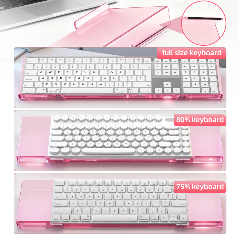 Akrilo klaviatūros laikiklis, staliniam naudojimui, skaidrus demonstravimo laikiklis (Tipas: stalinis laikiklis; Pritaikymas: stalinis darbas; Svoris: 242 g; Nėra privataus prekės ženklo; Nėra pritaikymo)