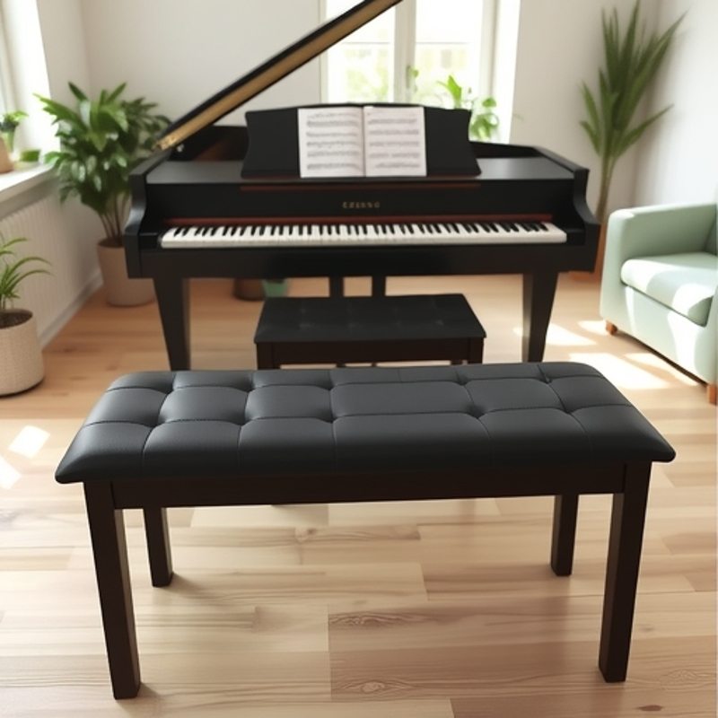 Scaun pentru pian, lemn + piele + burete, model 6201, Bright Musical Instruments, accesorii pentru instrumente cu clape