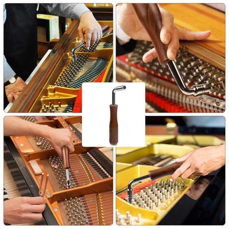 Kompakt alat za podešavanje za piano i Guzheng s unutarnjim četverostrukim tunerom, alat za navijanje žica, pribor za popravak za početnike
